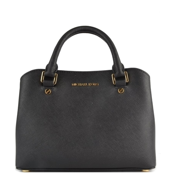 Michael Kors Handbags - Michael Kors Savannah Small Leather Satchel Black